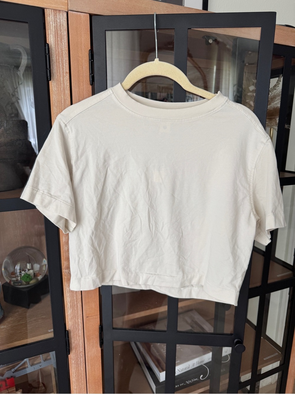 Lululemon All Yours Organic Cotton Cropped T-Shirt tee Light Ivory crewneck top - Picture 7 of 7